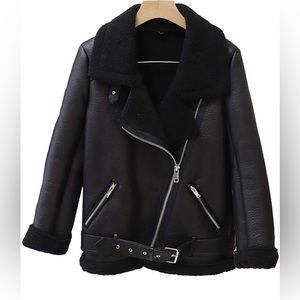 Faux Fur Leather Moto Jacket Zara